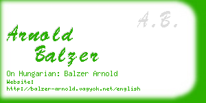arnold balzer business card